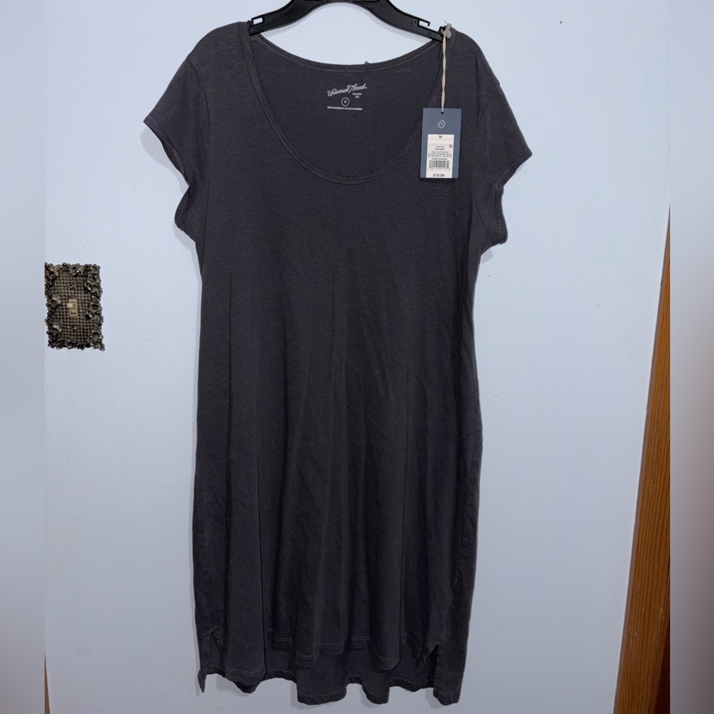 Universal Thread Charcoal Short Sleeve T-Shirt Dress